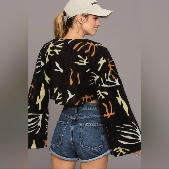 NWT Anthropologie Pilcro Embroidered Fleece Shrug One Size - Picture 2 of 6